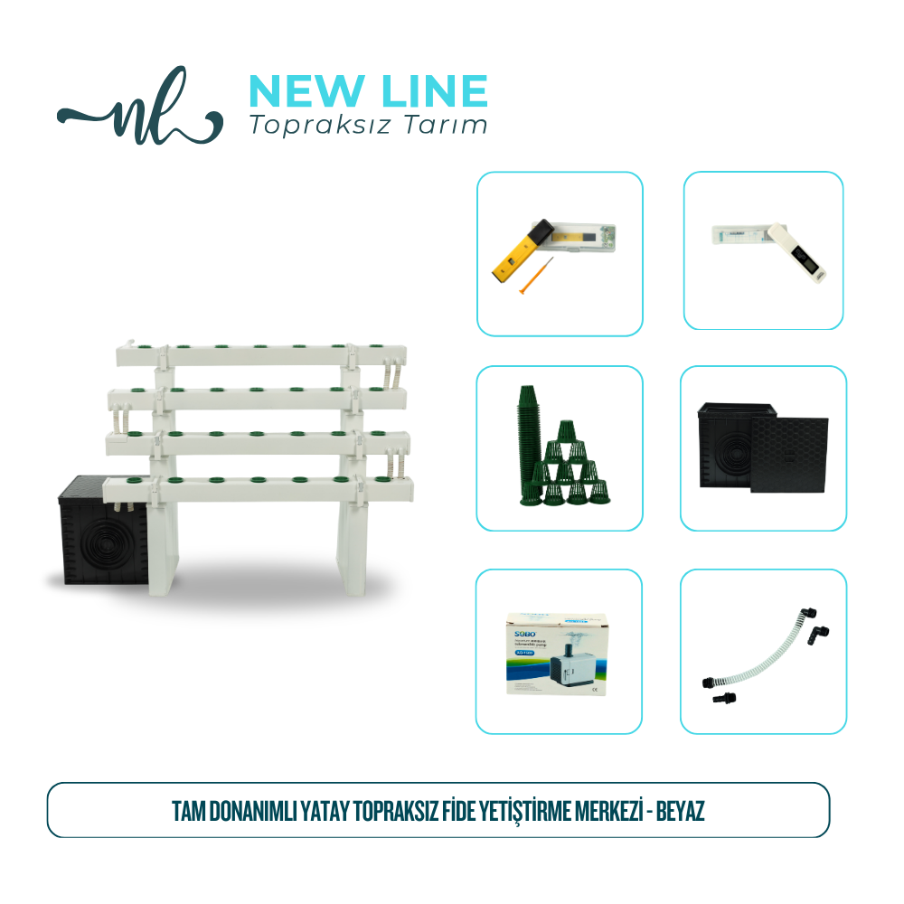 Tam Donanımlı Yatay Topraksız Fide Yetiştirme Merkezi - Beyaz