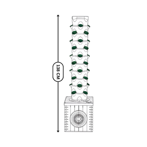 40 Fidelik Tam Donanımlı Dikey Topraksız Tarım Kulesi - Beyaz