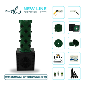 20 Fidelik Tam Donanımlı Dikey Topraksız Tarım Kulesi - Yeşil