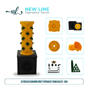 20 Fidelik Ekonomik Dikey Topraksız Tarım Kulesi - Sarı